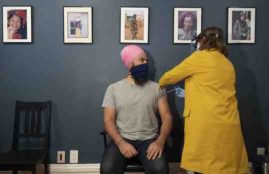 Jagmeet Singh getting an injection