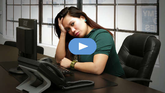 My Prescription for Anxiety and Worry woman sitting at her desk looking worried