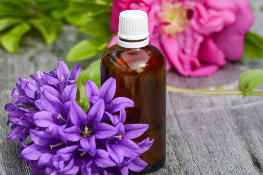 essential oil and flowers