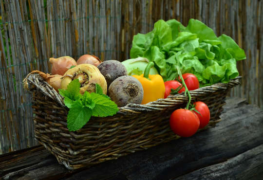 a basket of vegetables