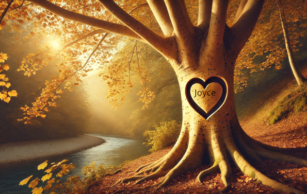 Not Feeling at "Home": The Inspiring Kern River Miracle A sycamore tree with a heart and the name Joyce carved into the trunk